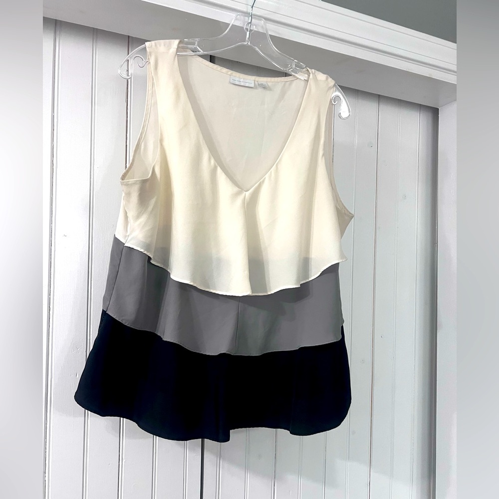 Sheer women’s ruffle tank.